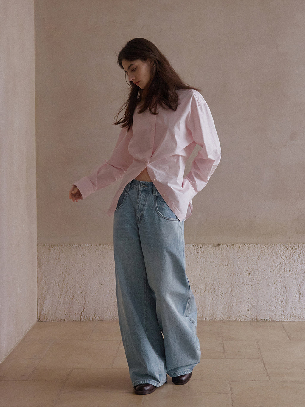 Oversized Cotton Button-Up Shirt