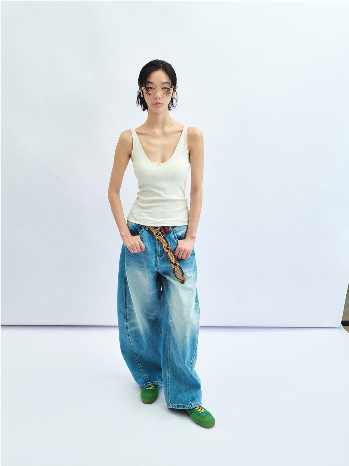 Backless Ribbed Tank Top with Built-in Chest Pads