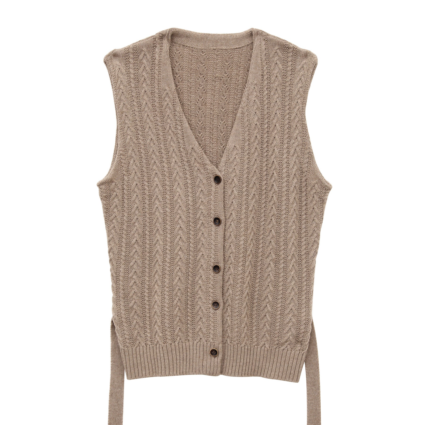 Merard Twisted V-Neck Knit Sleeveless Sweater Vest