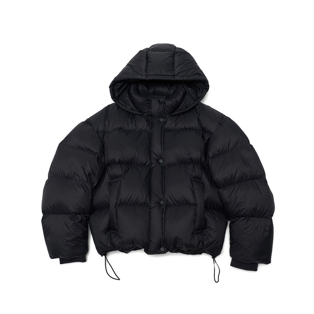 Drawstring Hem Warm Puffer Jacket