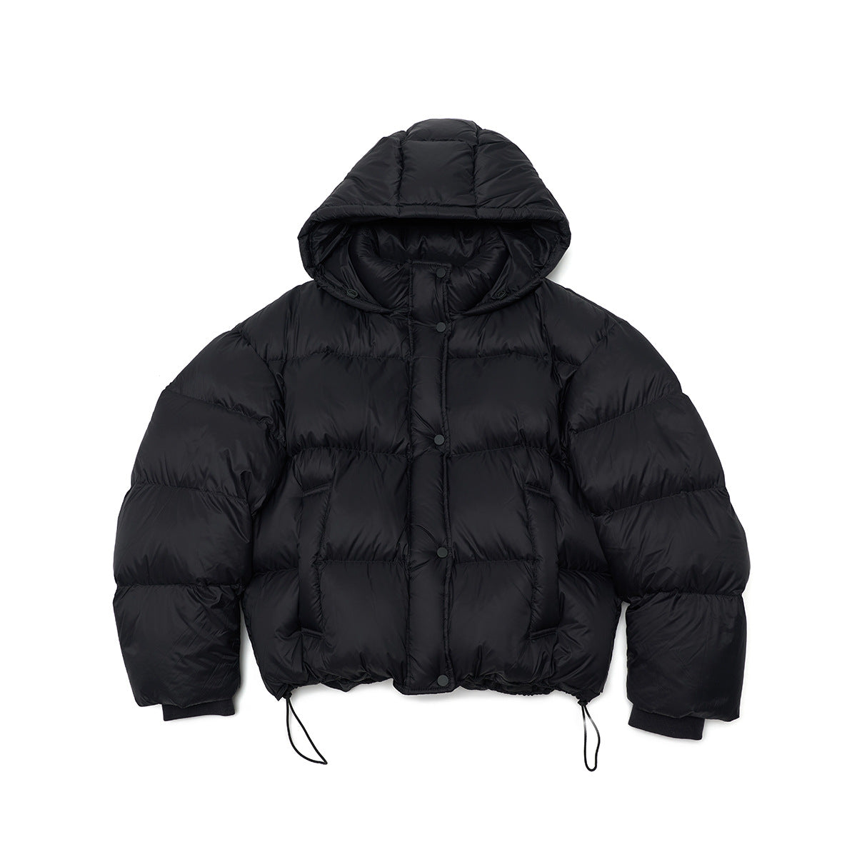 Drawstring Hem Warm Puffer Jacket