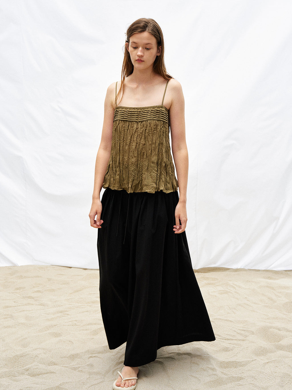 Versatile Lace High-Waist Wide-Leg Skirt Pants