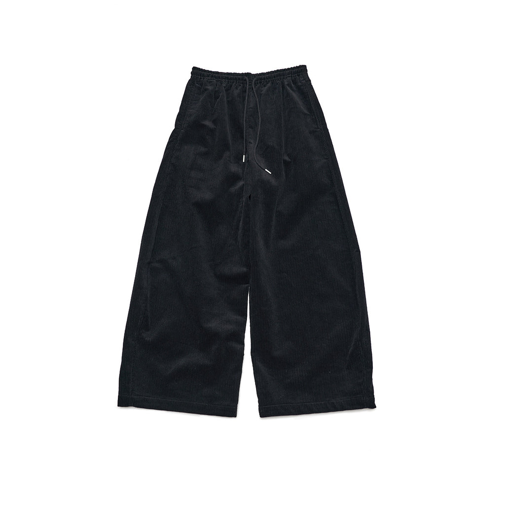 High Waist Lace-up Corduroy Long Pants