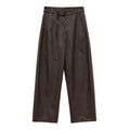 Lace-Up PU Leather Straight Leg Pants