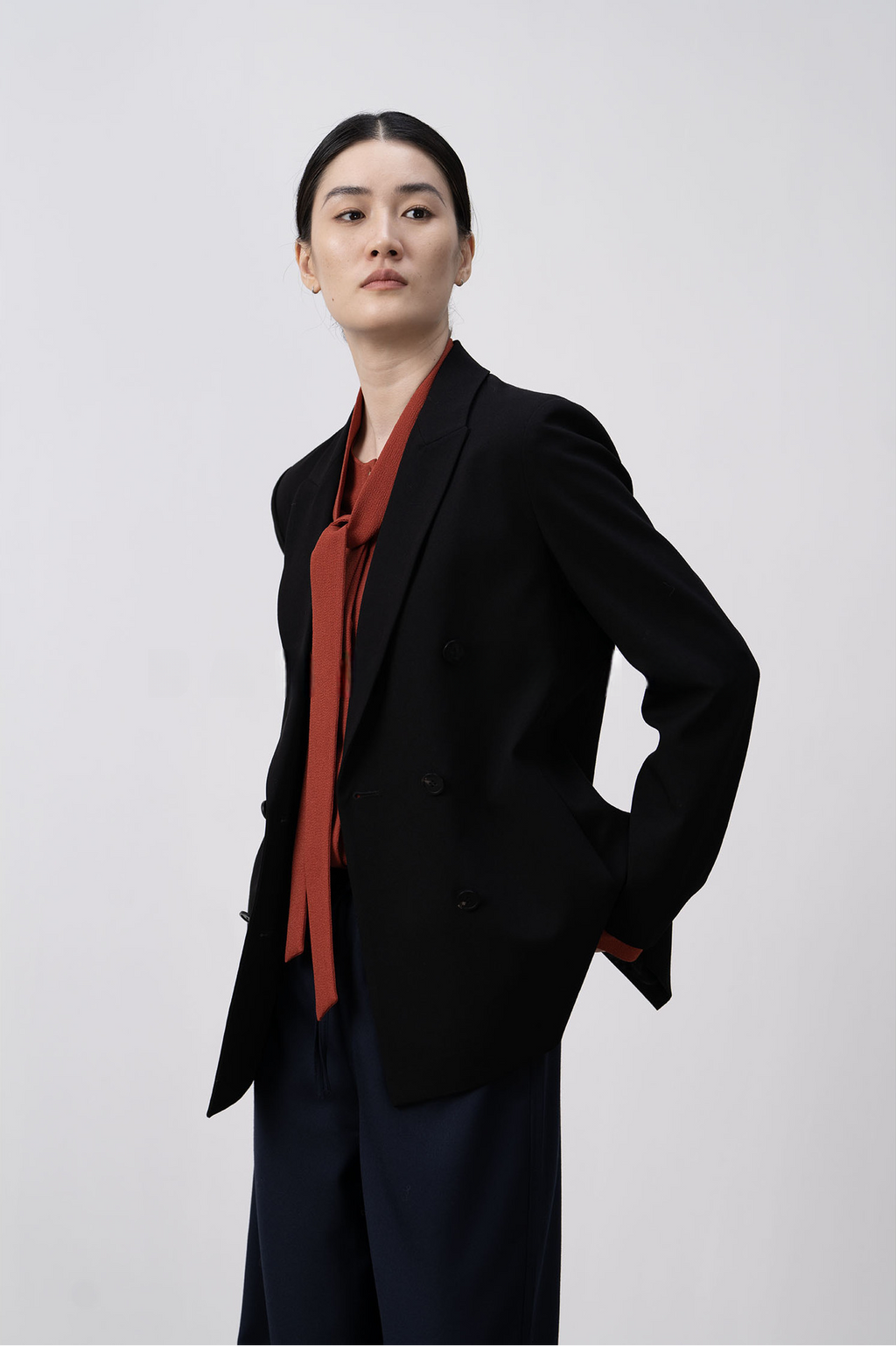 Premium Double-breasted Flared Collar Blazer
