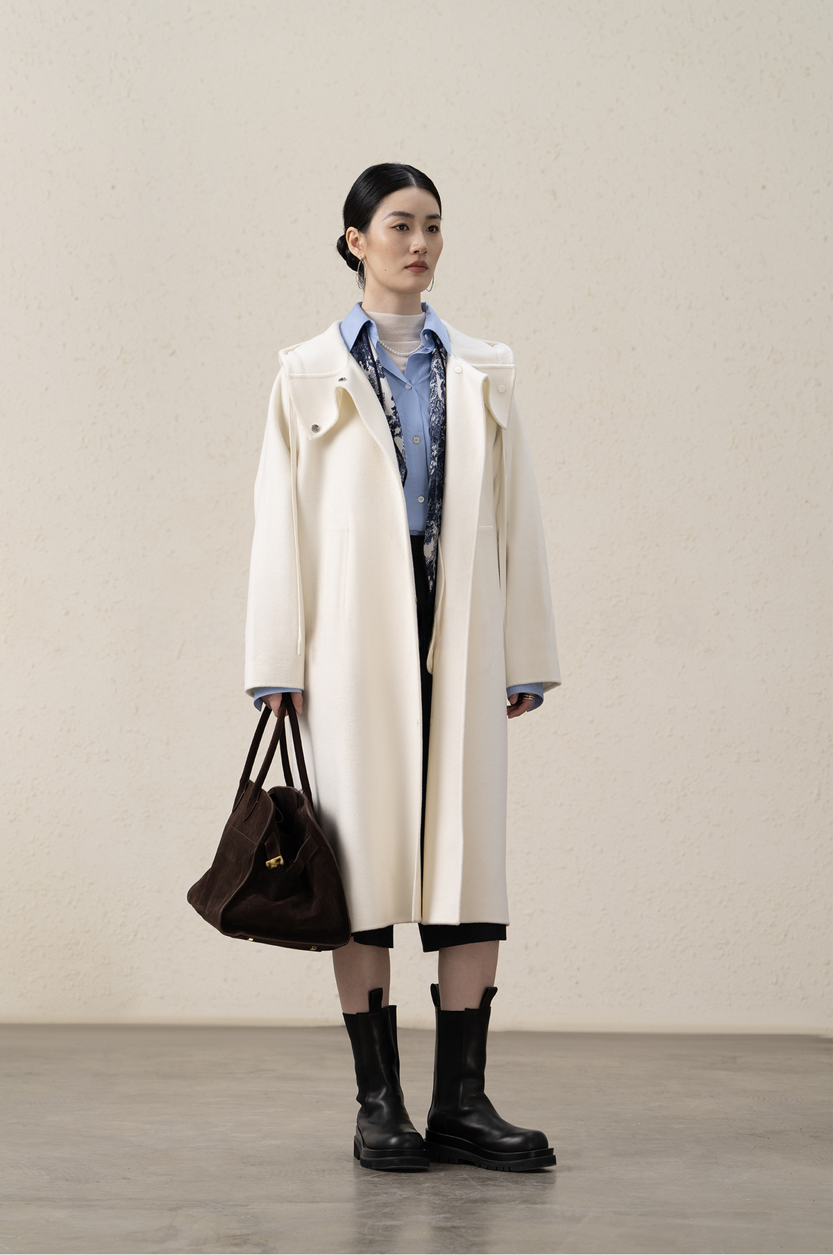 Merino Wool Cashmere Long Coat