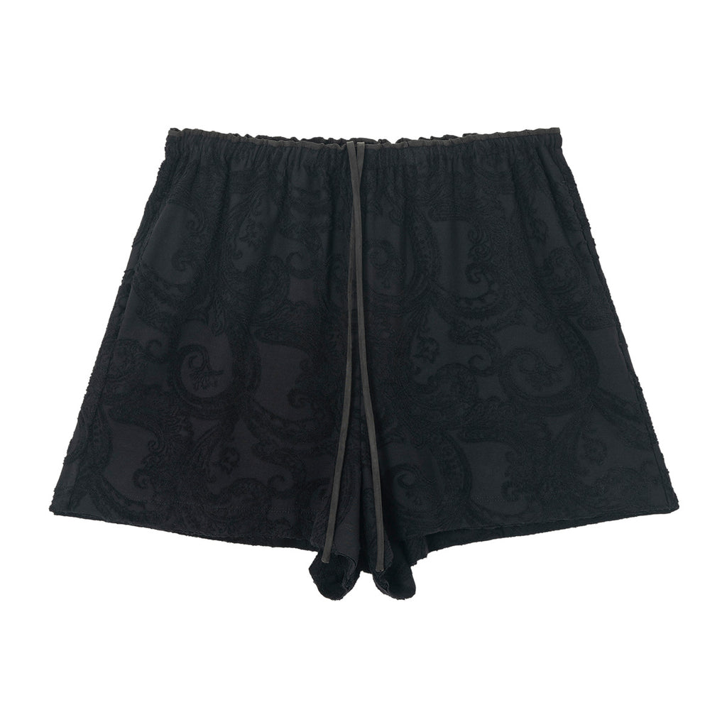 Relaxed Embroidered Drawstring Lounge Shorts