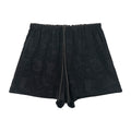 Relaxed Embroidered Drawstring Lounge Shorts