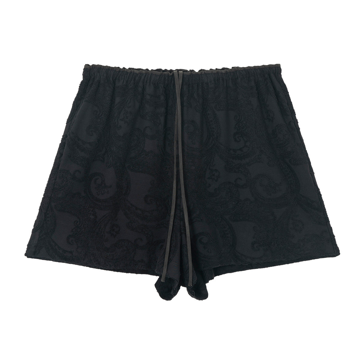 Relaxed Embroidered Drawstring Lounge Shorts