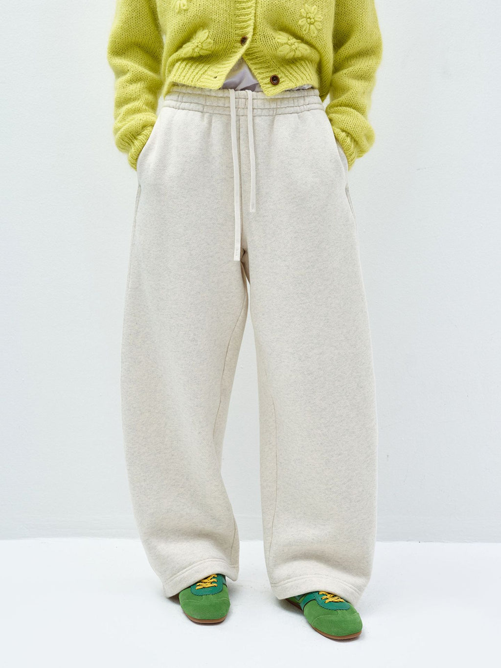 Thick Fleece Elastic Waist Sweatpants