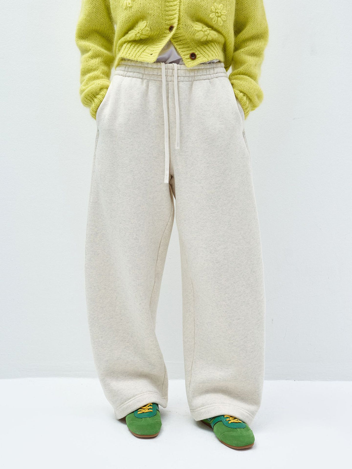Thick Fleece Elastic Waist Sweatpants