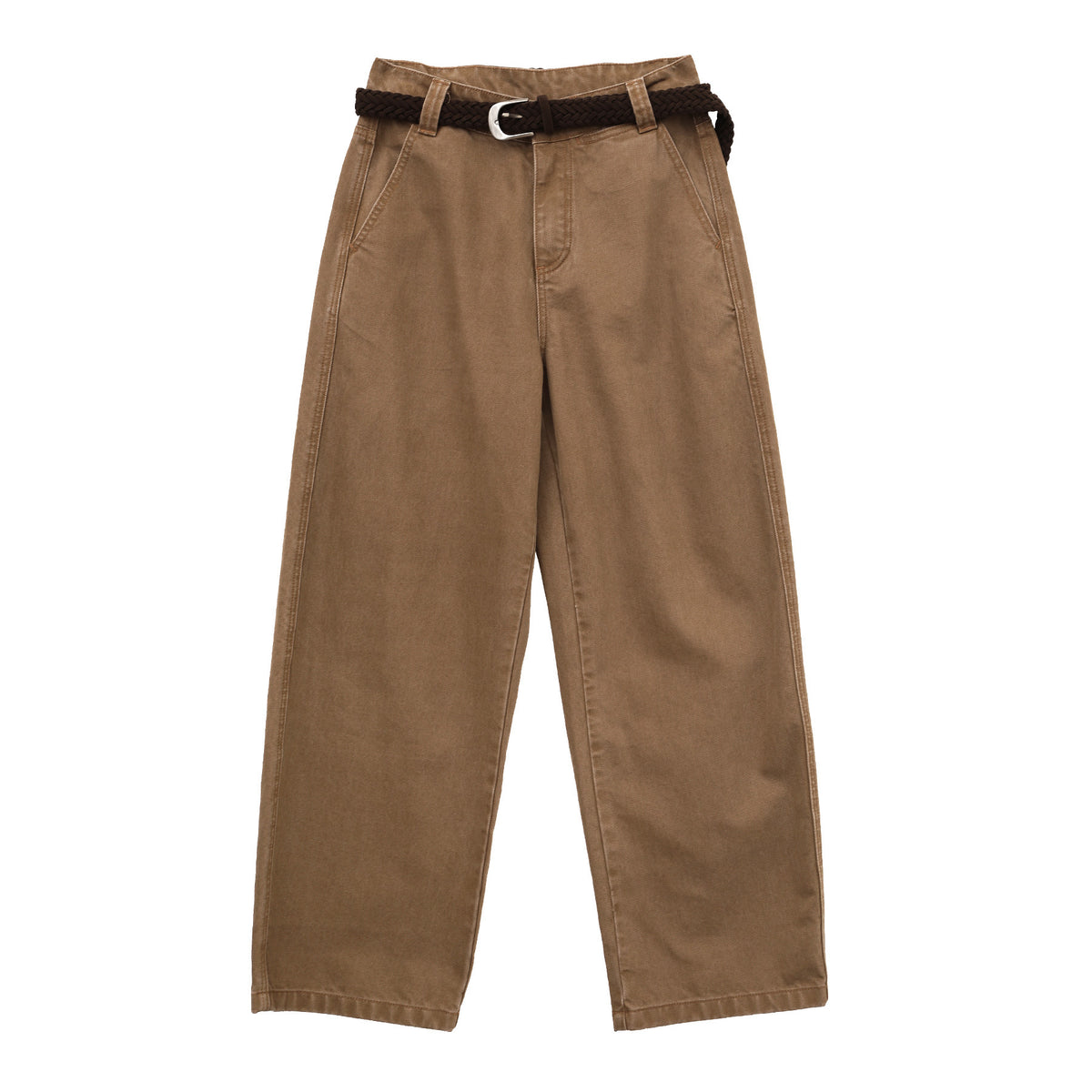 High-Waist Straight-Leg Jeans with Belt