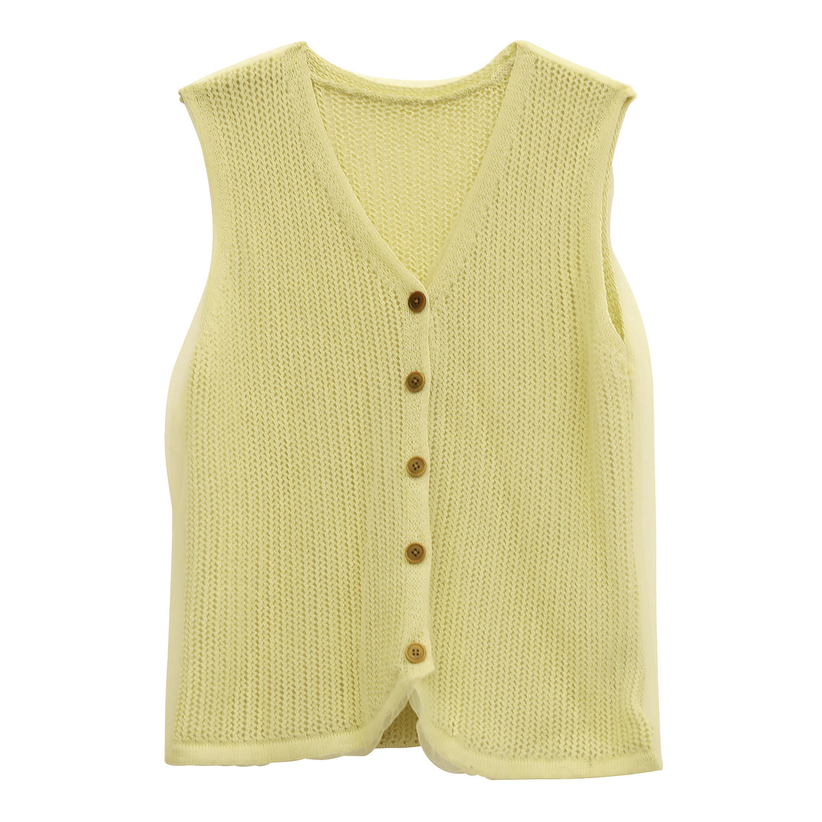 Silk Mesh Knit Wool Vest