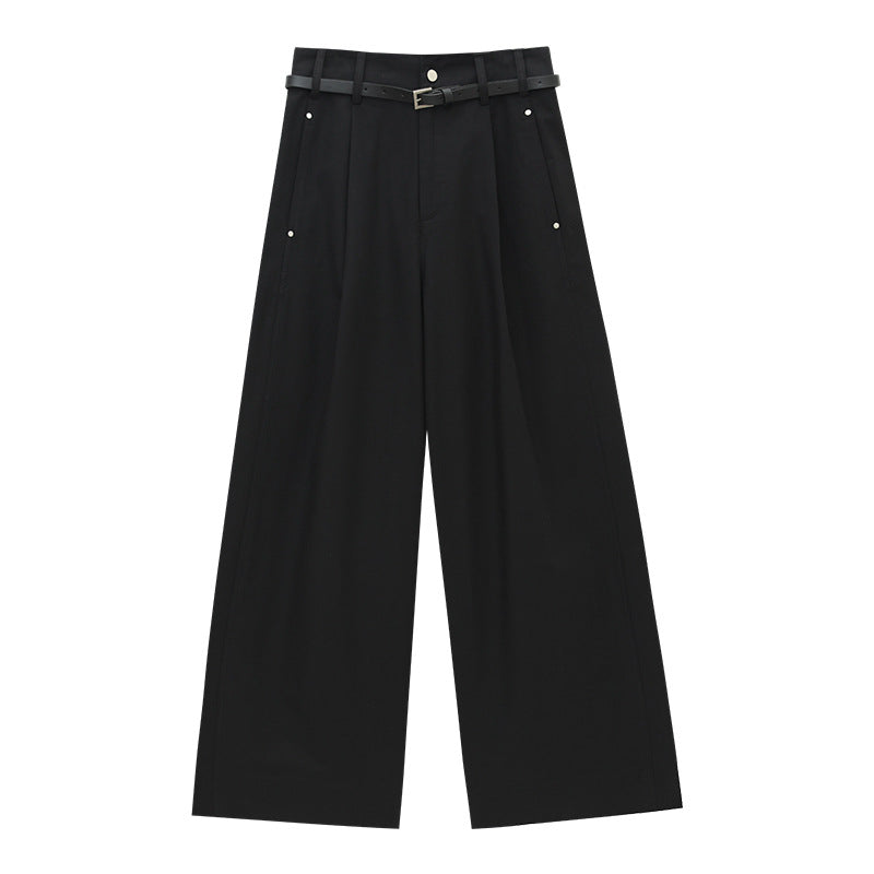 High-Waist Wide-Leg Loose Pleated Pants