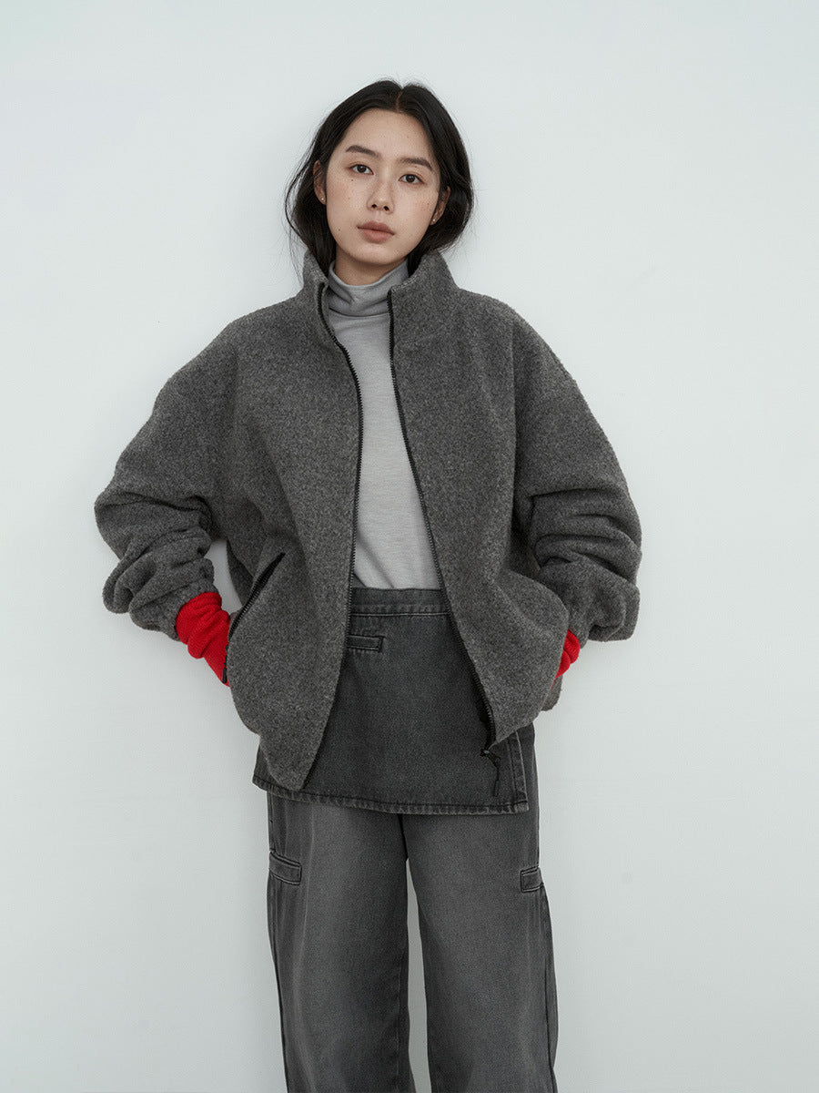 Oversized Polar Fleece Full Zip Jacket