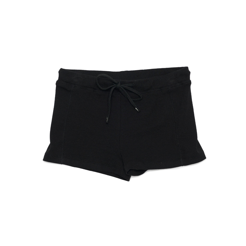 High-Waist Slim Fit Drawstring Ribbed Shorts