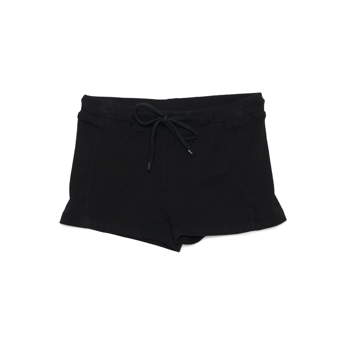 High-Waist Slim Fit Drawstring Ribbed Shorts