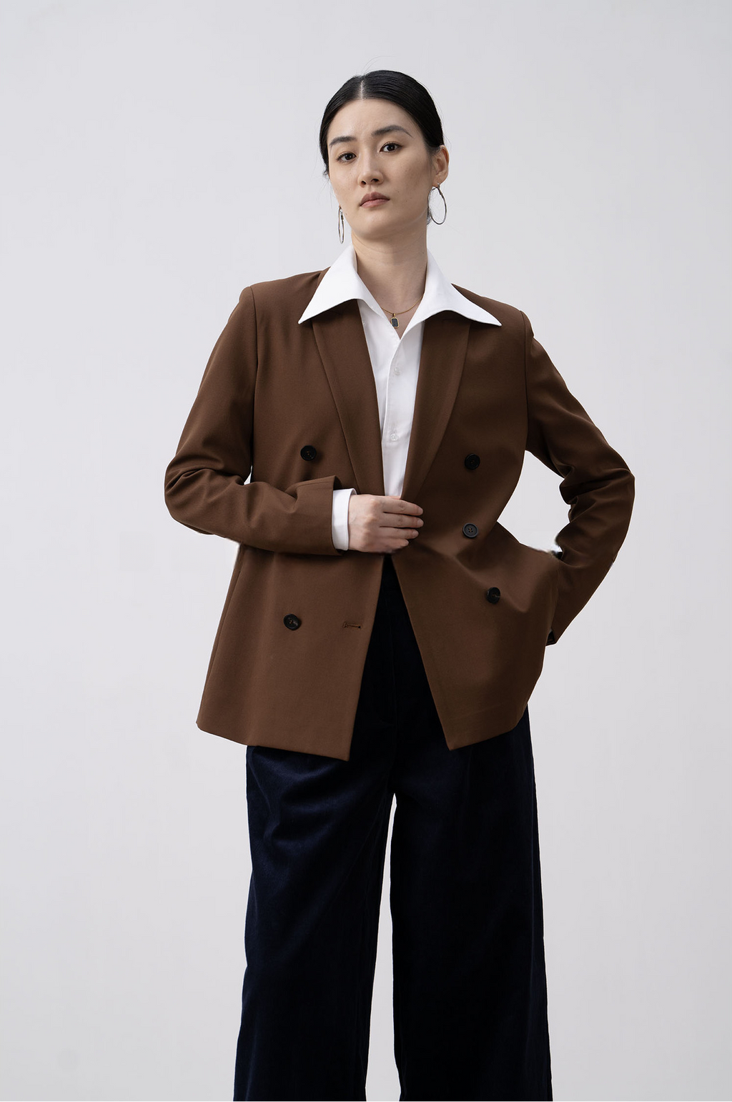 Premium Double-breasted Flared Collar Blazer