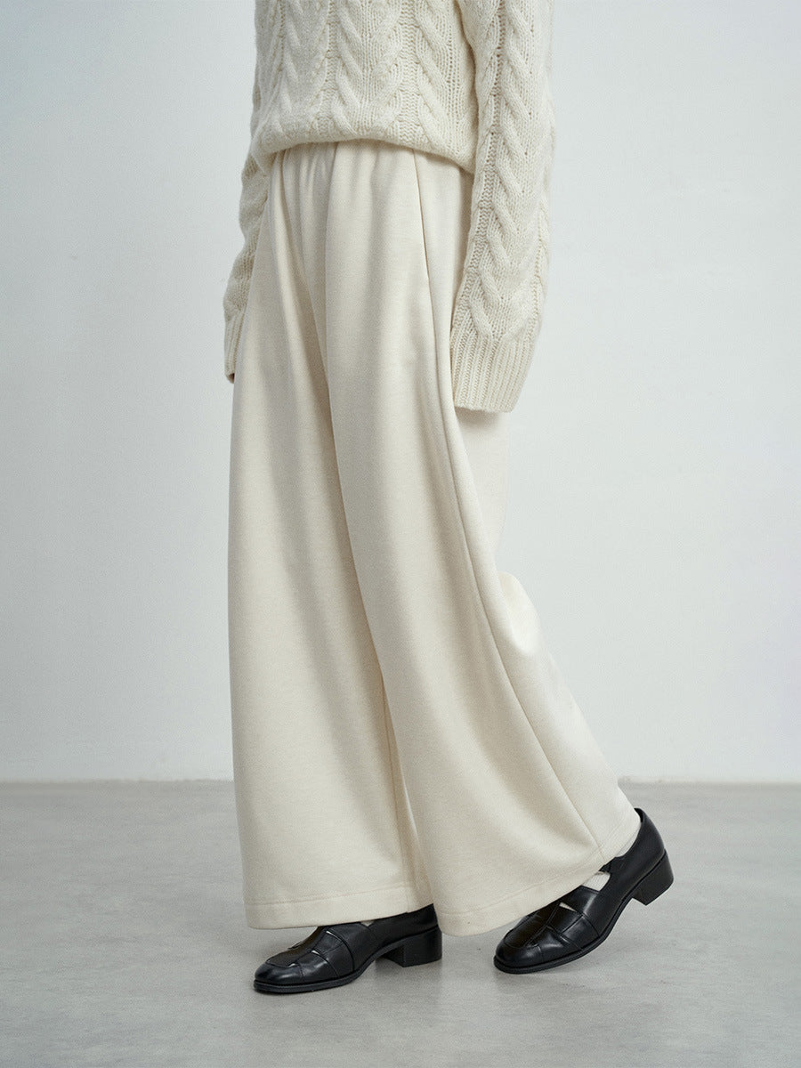 Straight-Leg Elastic Waist Versatile Sweatpants