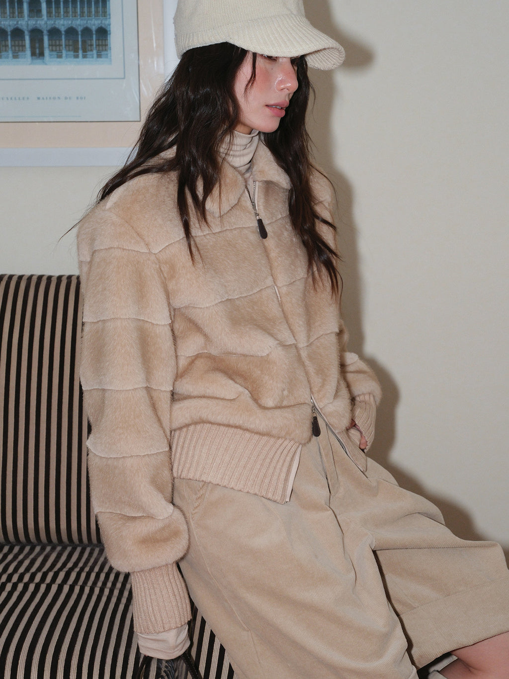 Plush Knitted Patchwork Jacket