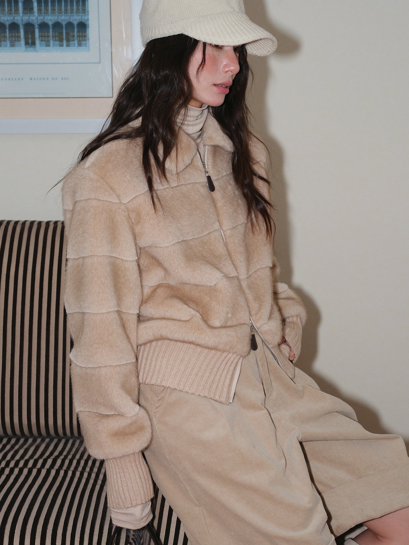 Plush Knitted Patchwork Jacket