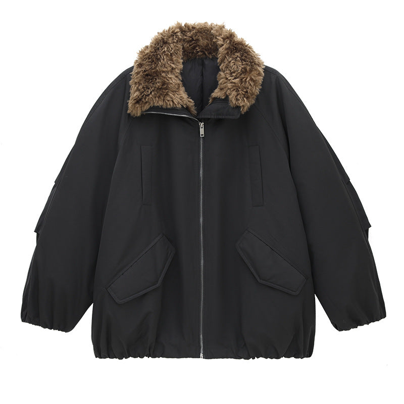 Duck Down Fur Collar Parka Coat