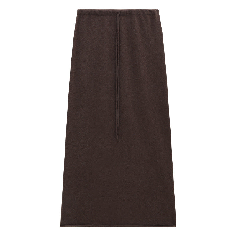 Soft Knit Drawstring Maxi Skirt