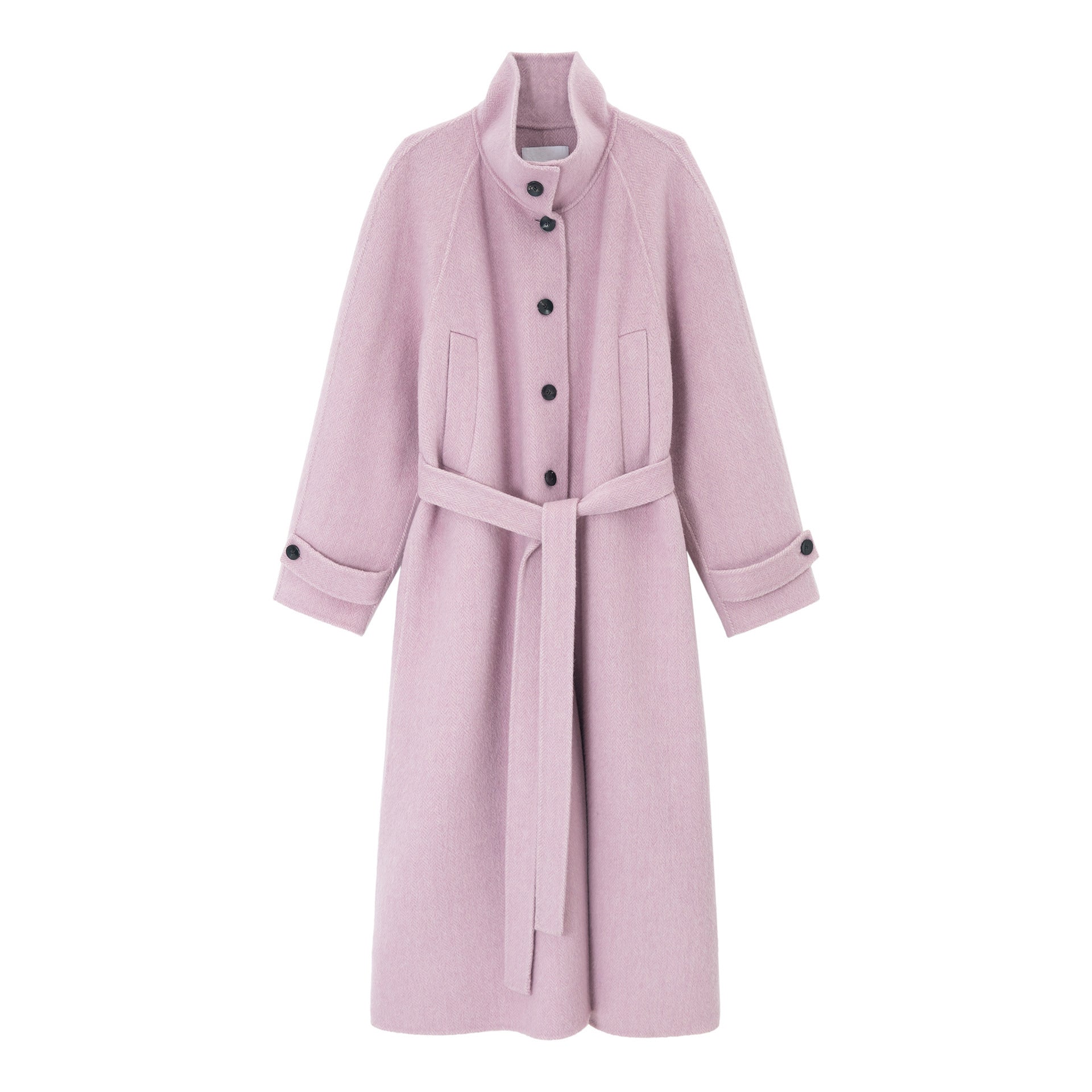 Stand Collar Double-breasted Wool Coat