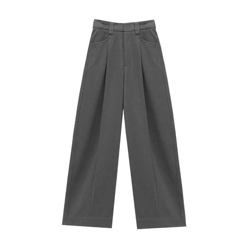 Tailored Wide-Leg Pleated Trousers