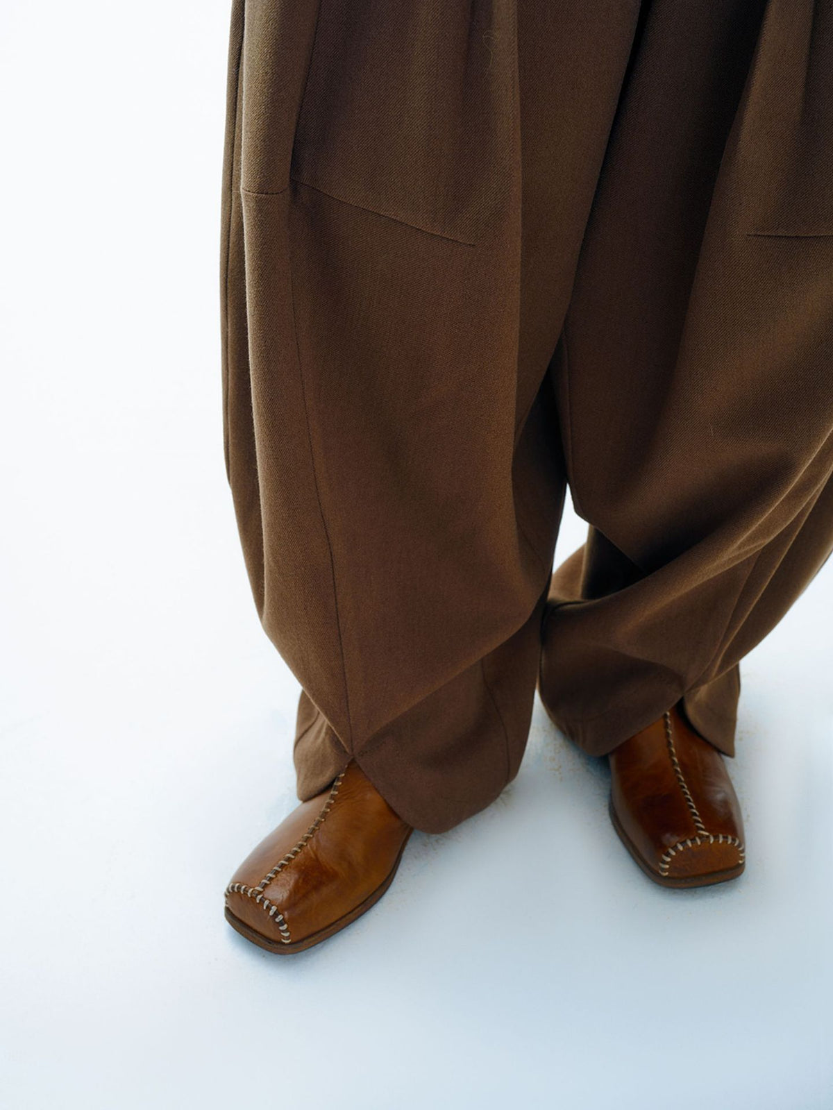 Thick Wool Baggy Low-waist Pants