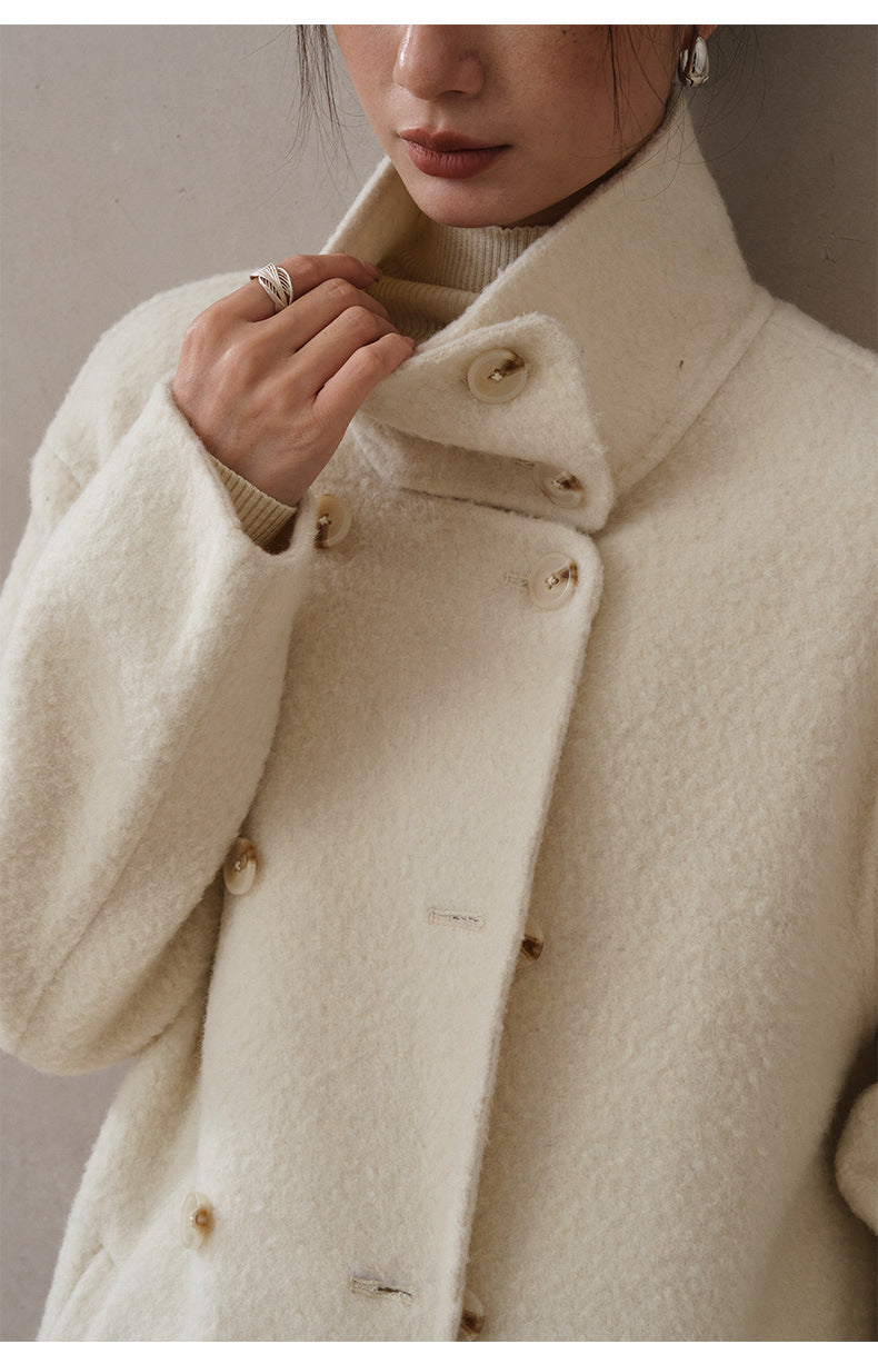 Double-Breasted Long Belt Double-Sided Alpaca Wool Cashmere Coat