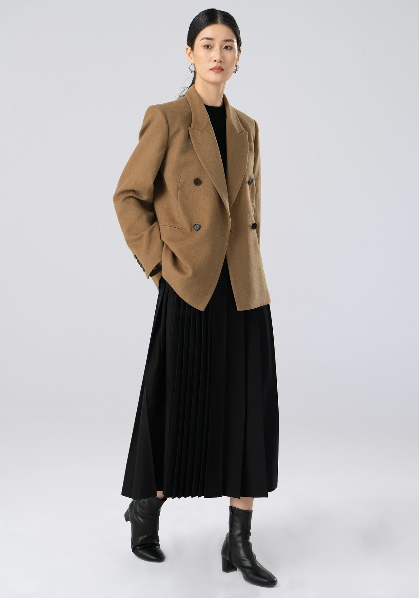 Single-Sided Lining Double-Breasted 50% Fine Wool Suit