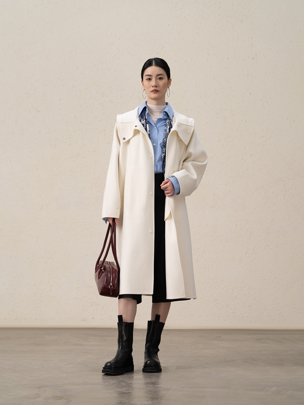 Merino Wool Cashmere Long Coat