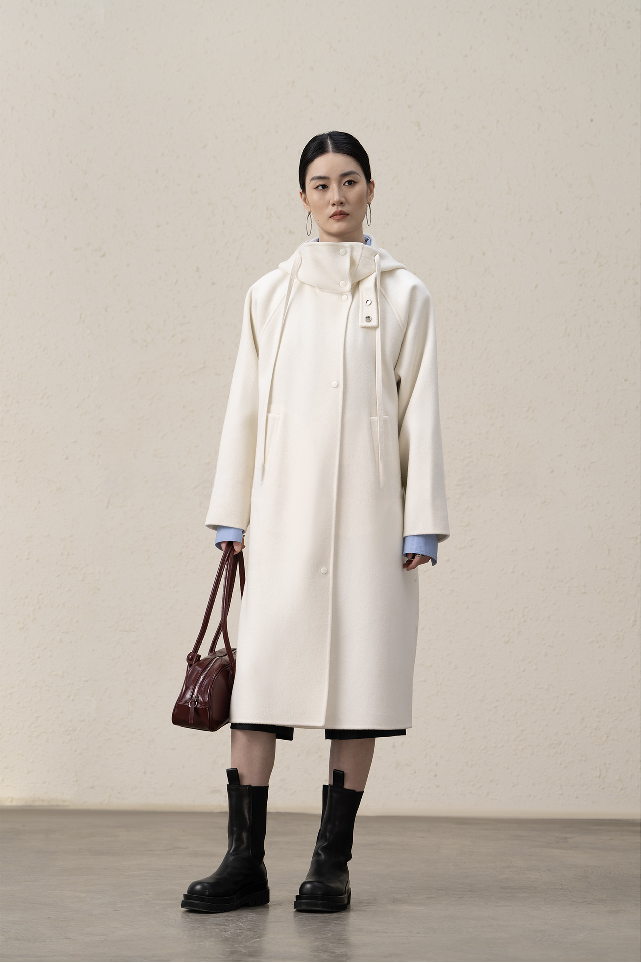 Merino Wool Cashmere Long Coat