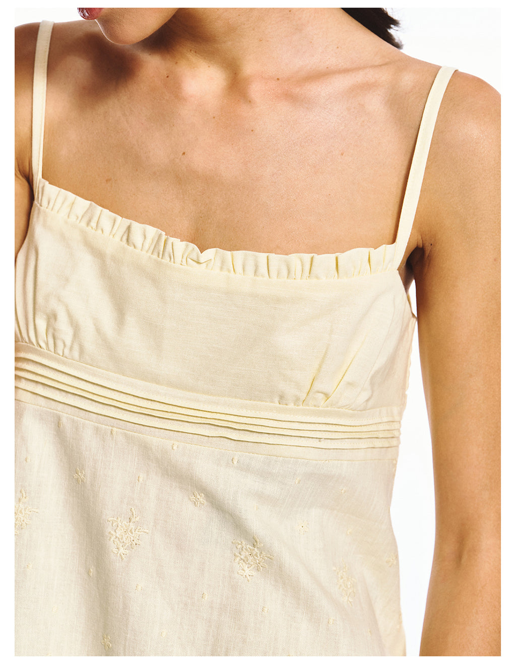 Linen-cotton Beautiful Vintage Style Embroidered Camisole Top