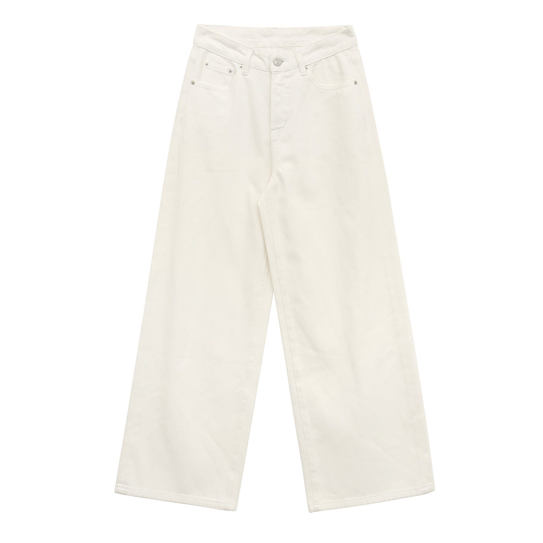 Solid Color Straight-Leg Jeans