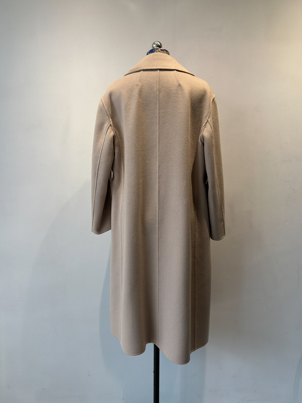 Cashmere Merino Wool Mulberry Silk Suit Collar Long Coat
