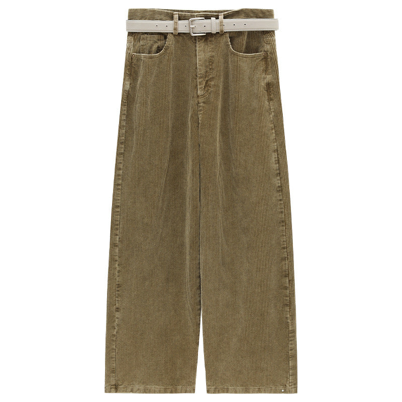 Straight-Leg Corduroy Casual Pants