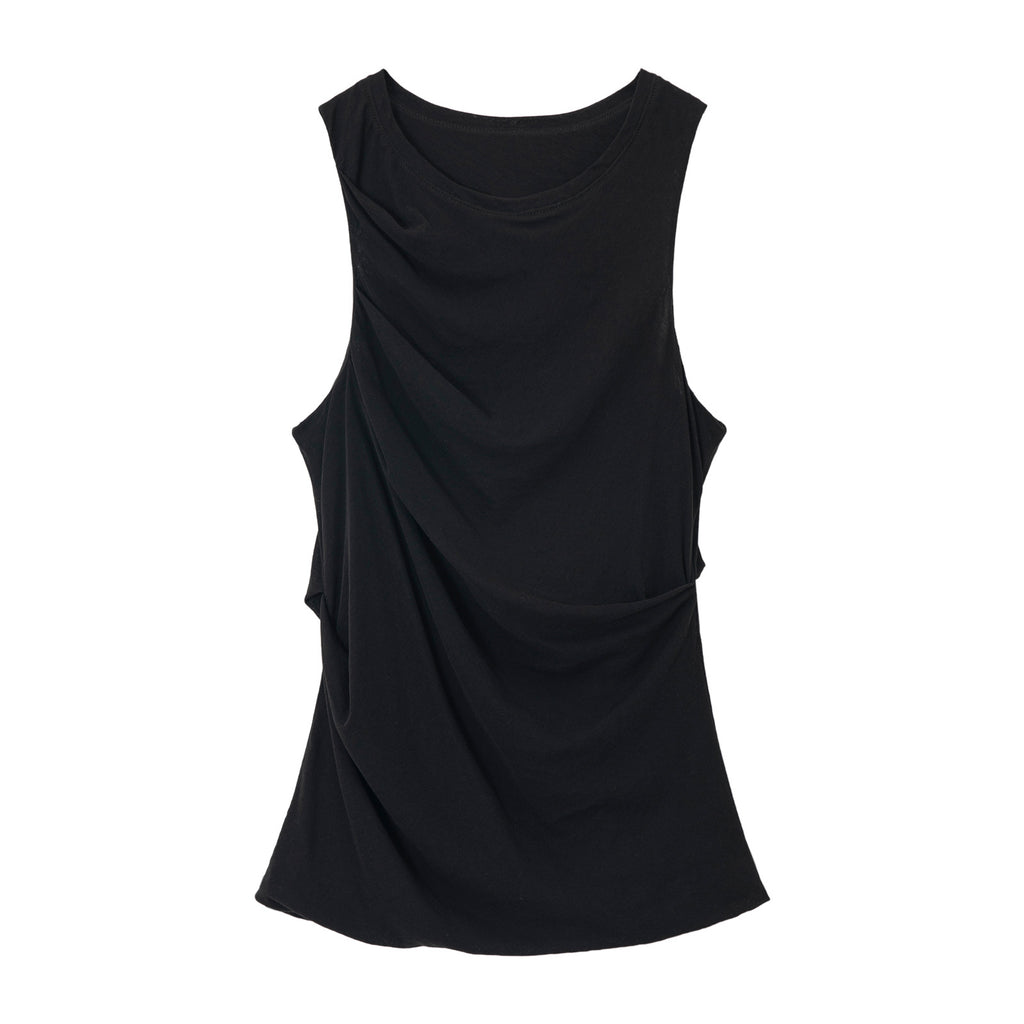 Asymmetrical Pleated Tank Top