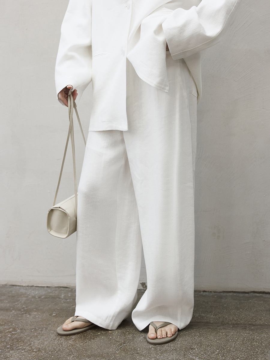 Linen Straight Leg Long Pants