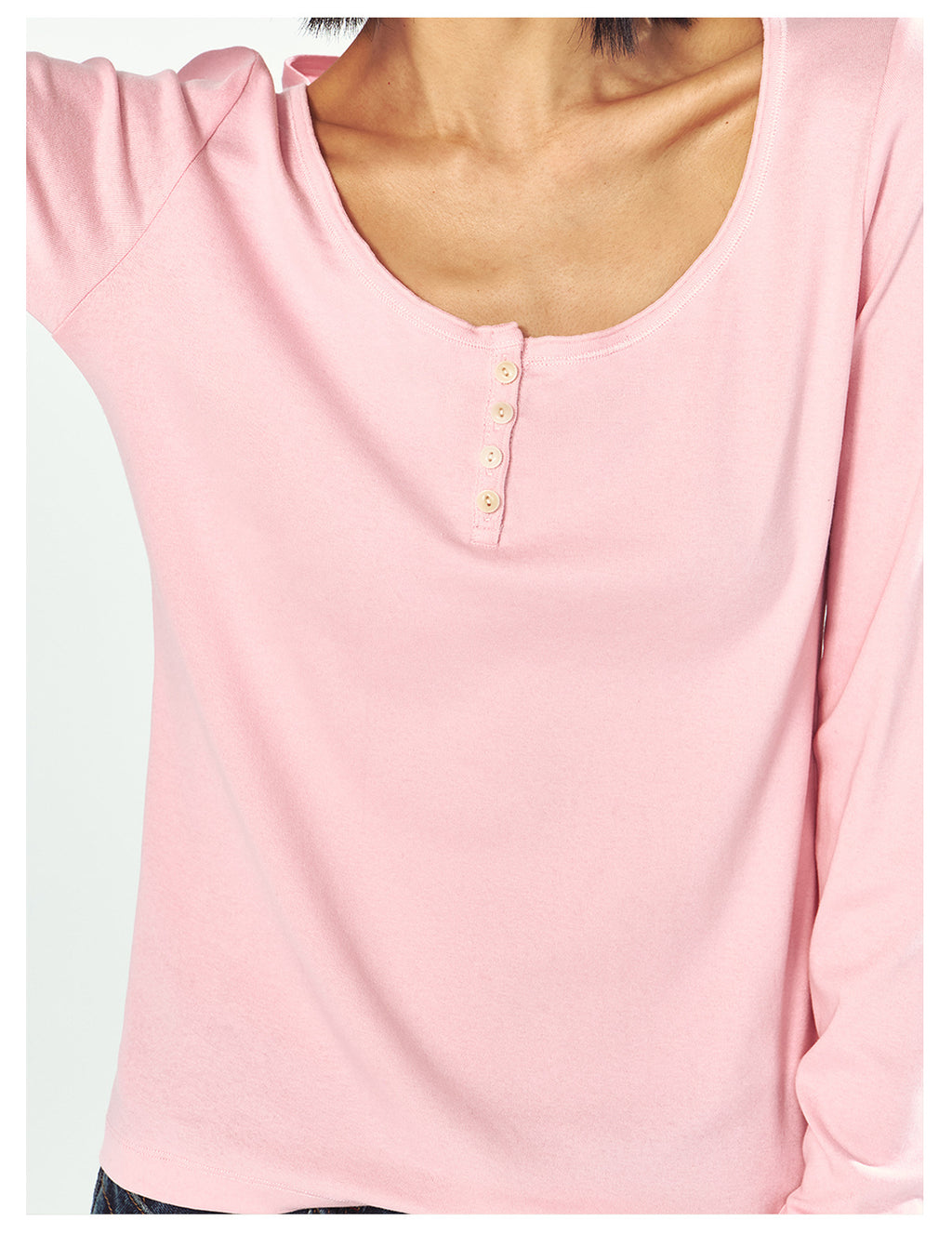 Skin-Friendly U-Neck Long Sleeve Shirt