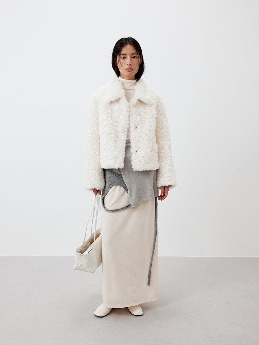 Cropped Faux Fur Fluffy Jacket