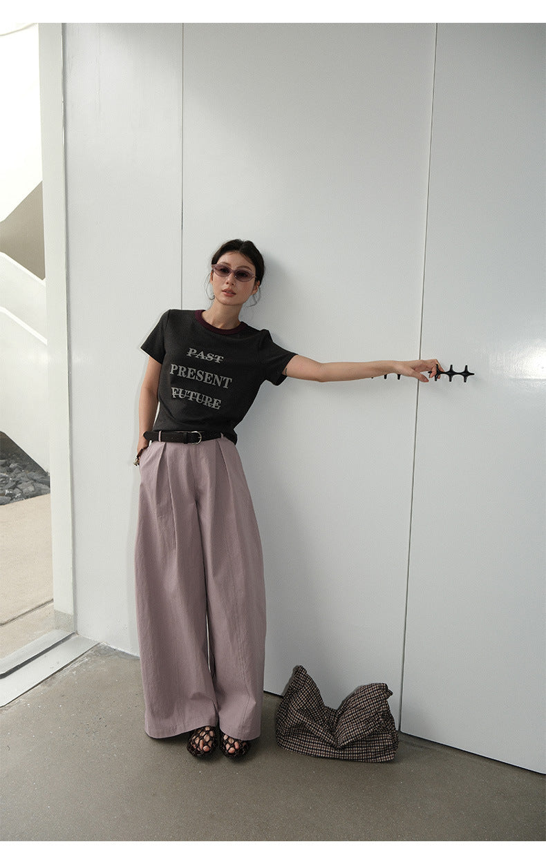 Pleated Casual Wide-leg Pants