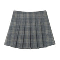 Wool Vintage Style Plaid Pleated Short Skirt