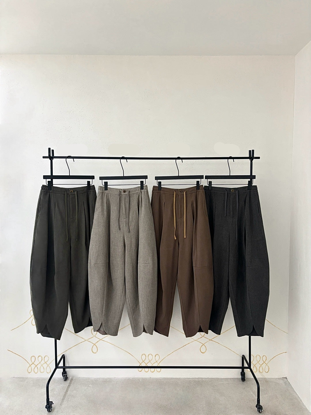 Thick Wool Baggy Low-waist Pants