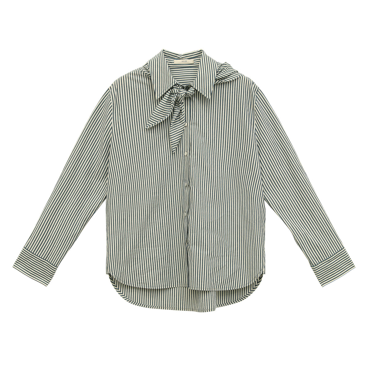 Striped Scarf Long-Sleeve Shirt