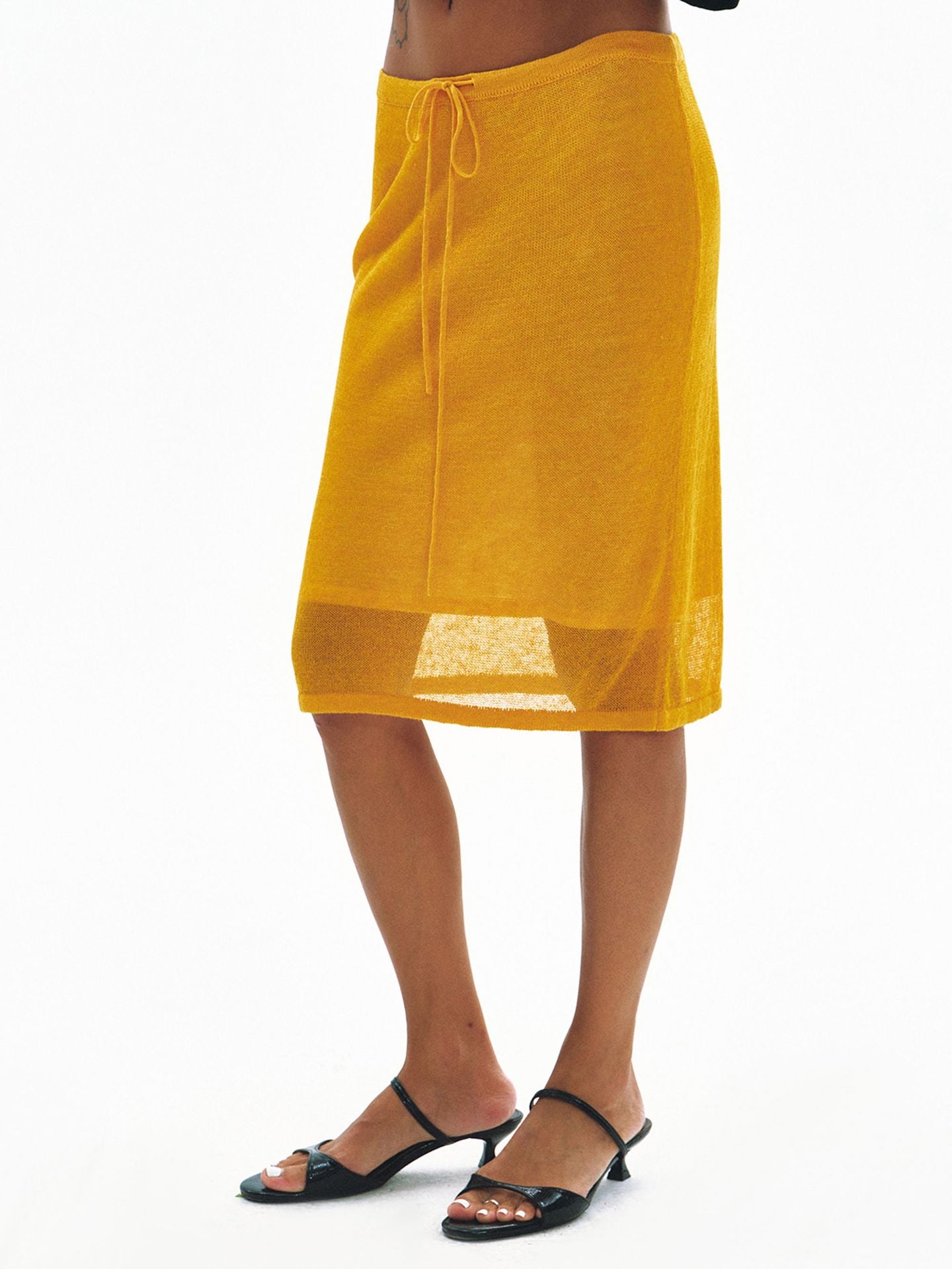 Breathable Sheer Linen Knit Skirt