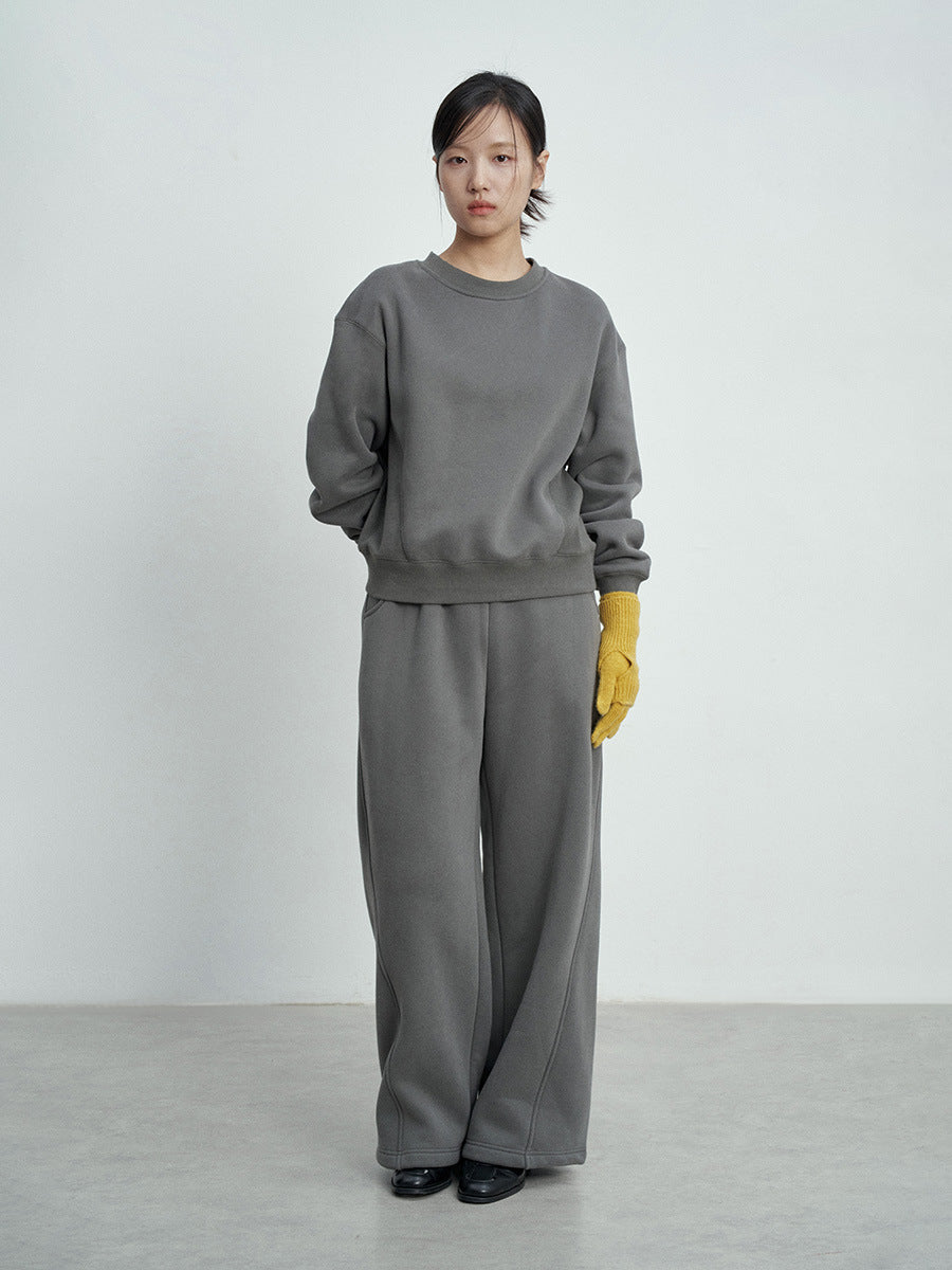 Elastic Waist Straight-Leg Sweatpants
