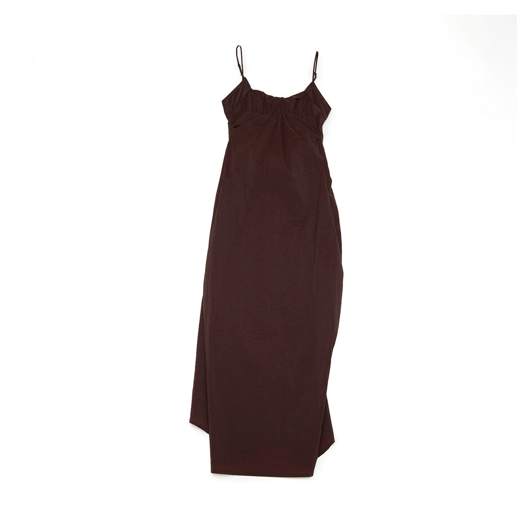 Sleeveless Suspender Pleated Zipper Back Maxi Dress