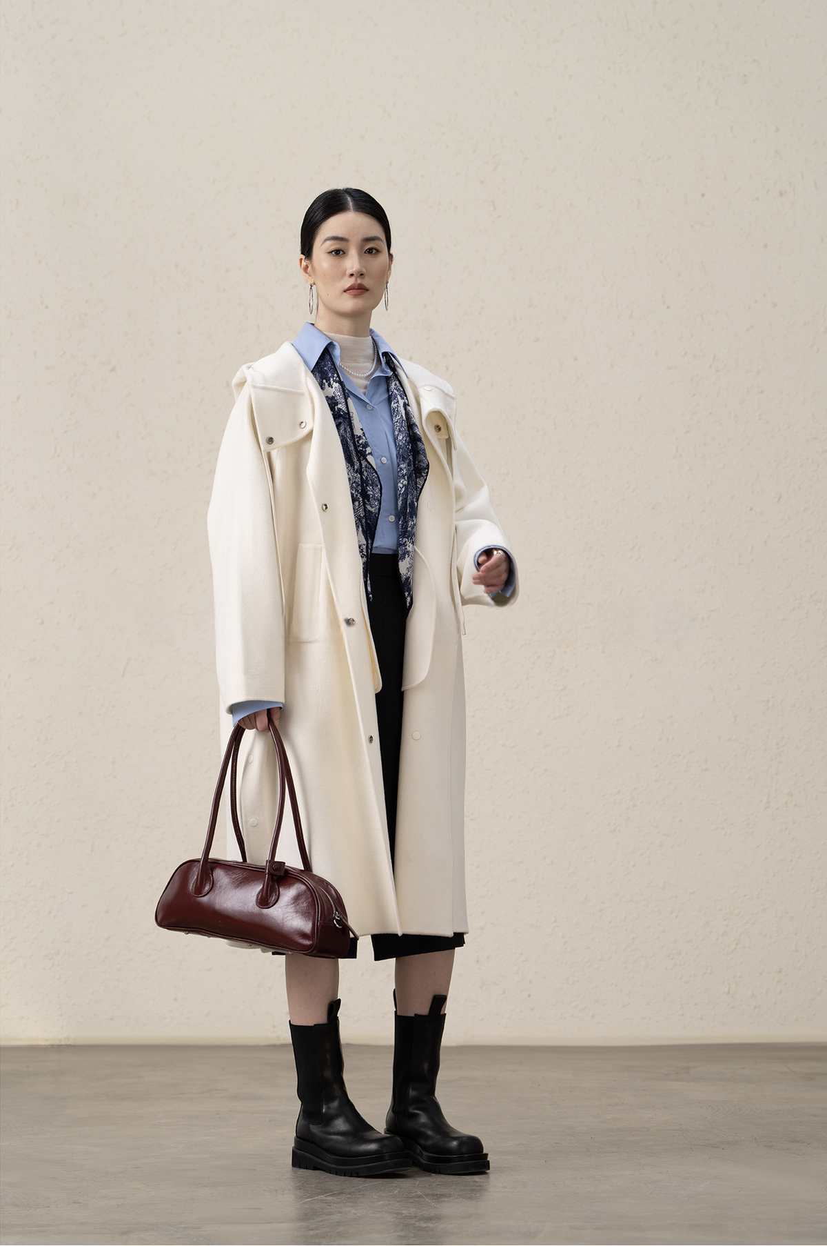 Merino Wool Cashmere Long Coat